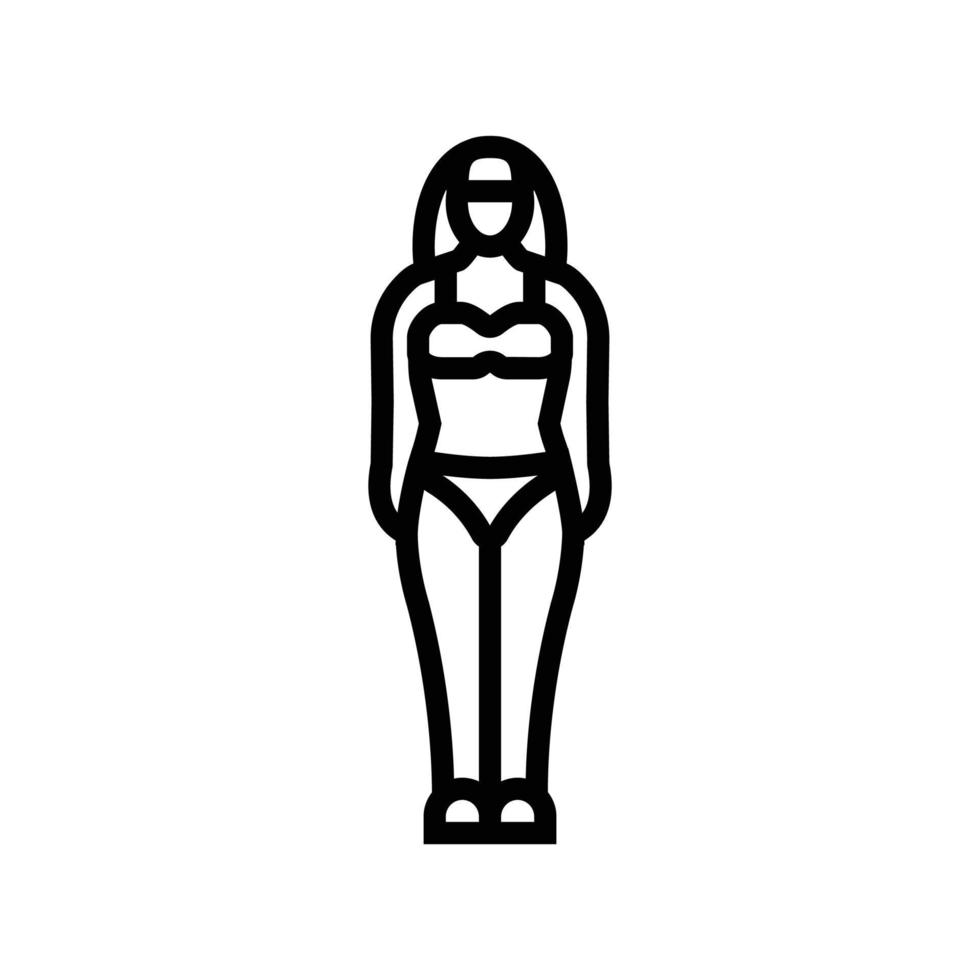 mesomorf vrouw lichaam type lijn icoon vector illustratie