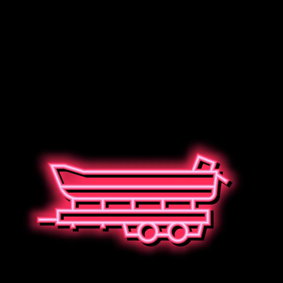boot vervoer aanhangwagen neon gloed icoon illustratie vector