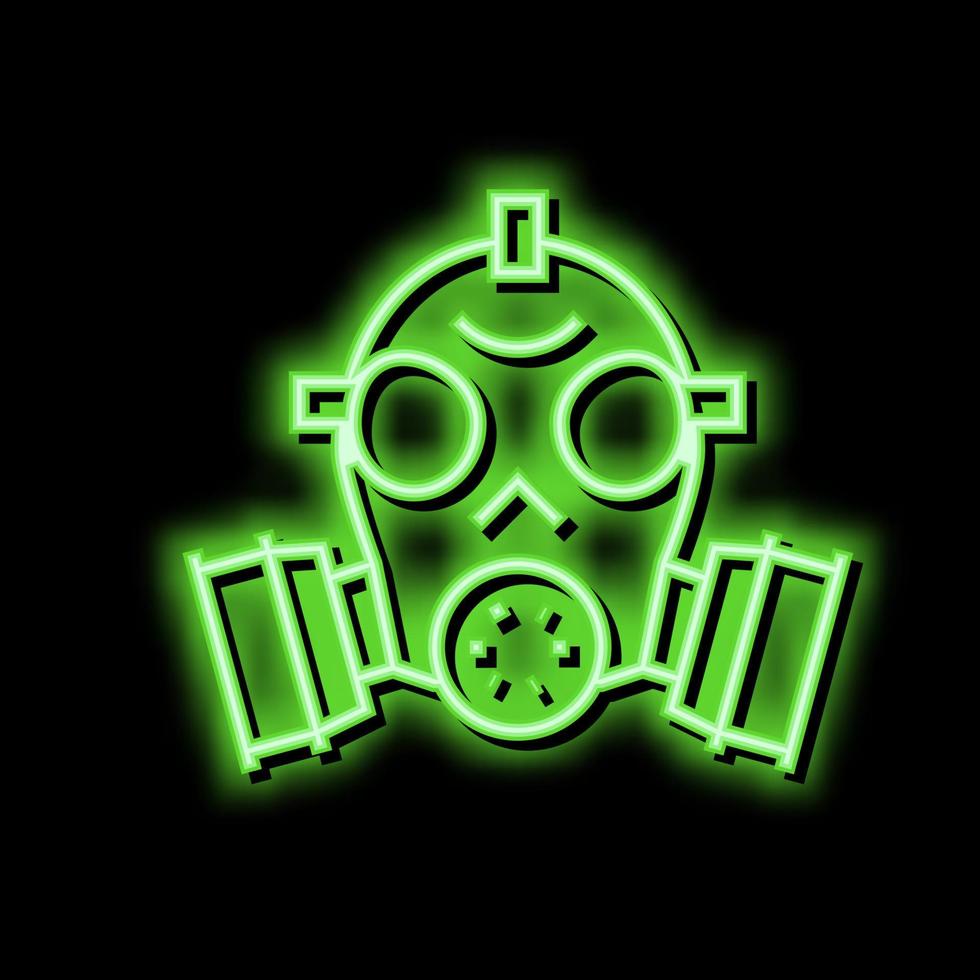 gas- masker neon gloed icoon illustratie vector