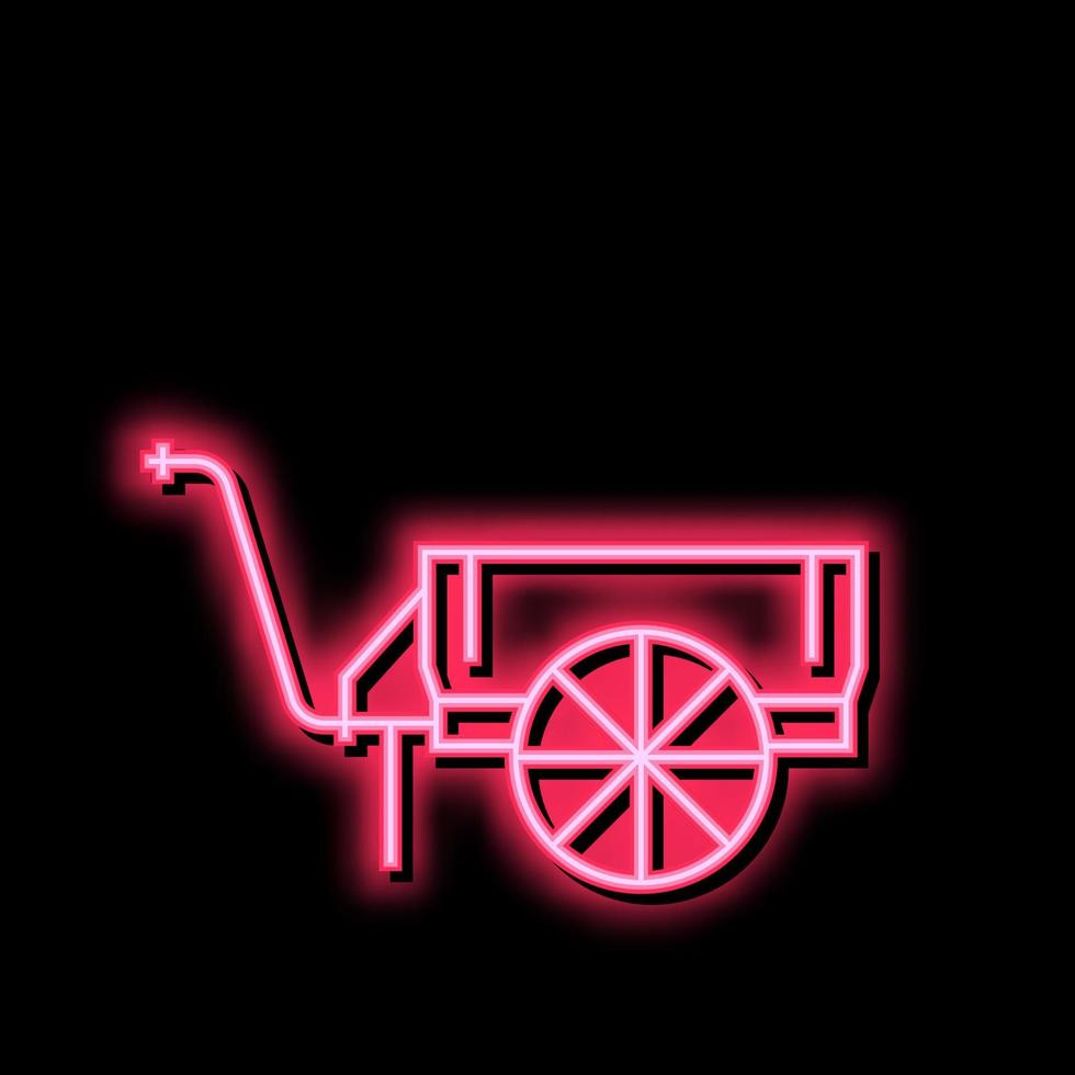 boerderij kar neon gloed icoon illustratie vector