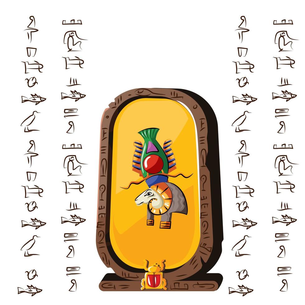 steen bord, klei tablet en Egyptische hiërogliefen vector