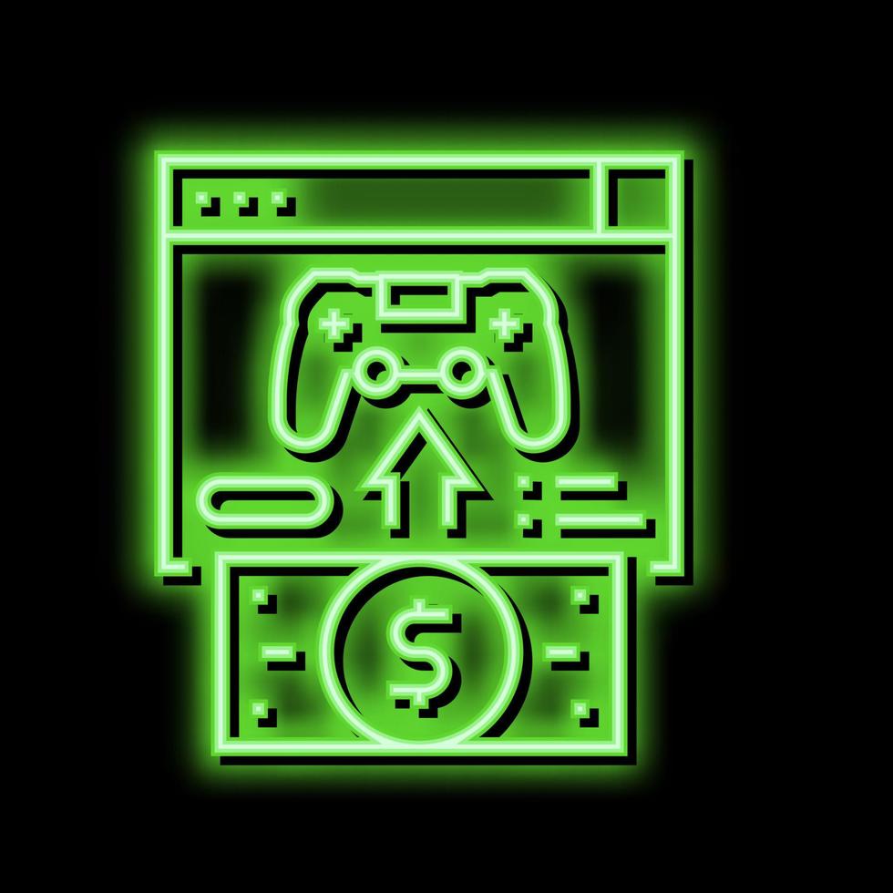 buying video spel neon gloed icoon illustratie vector
