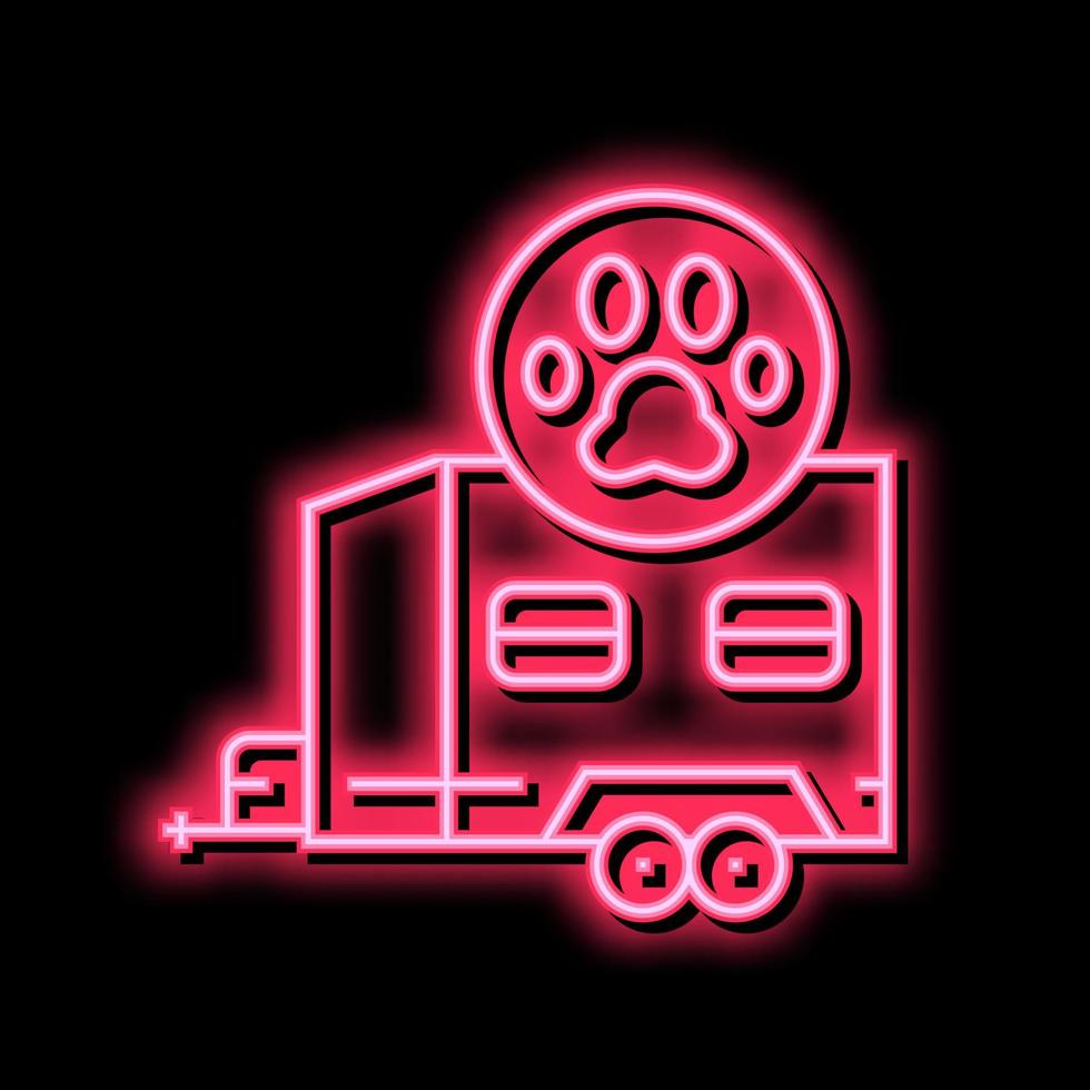 dier vervoer aanhangwagen neon gloed icoon illustratie vector