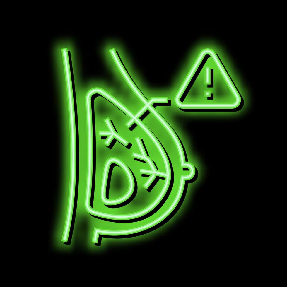 brok in borst neon gloed icoon illustratie vector