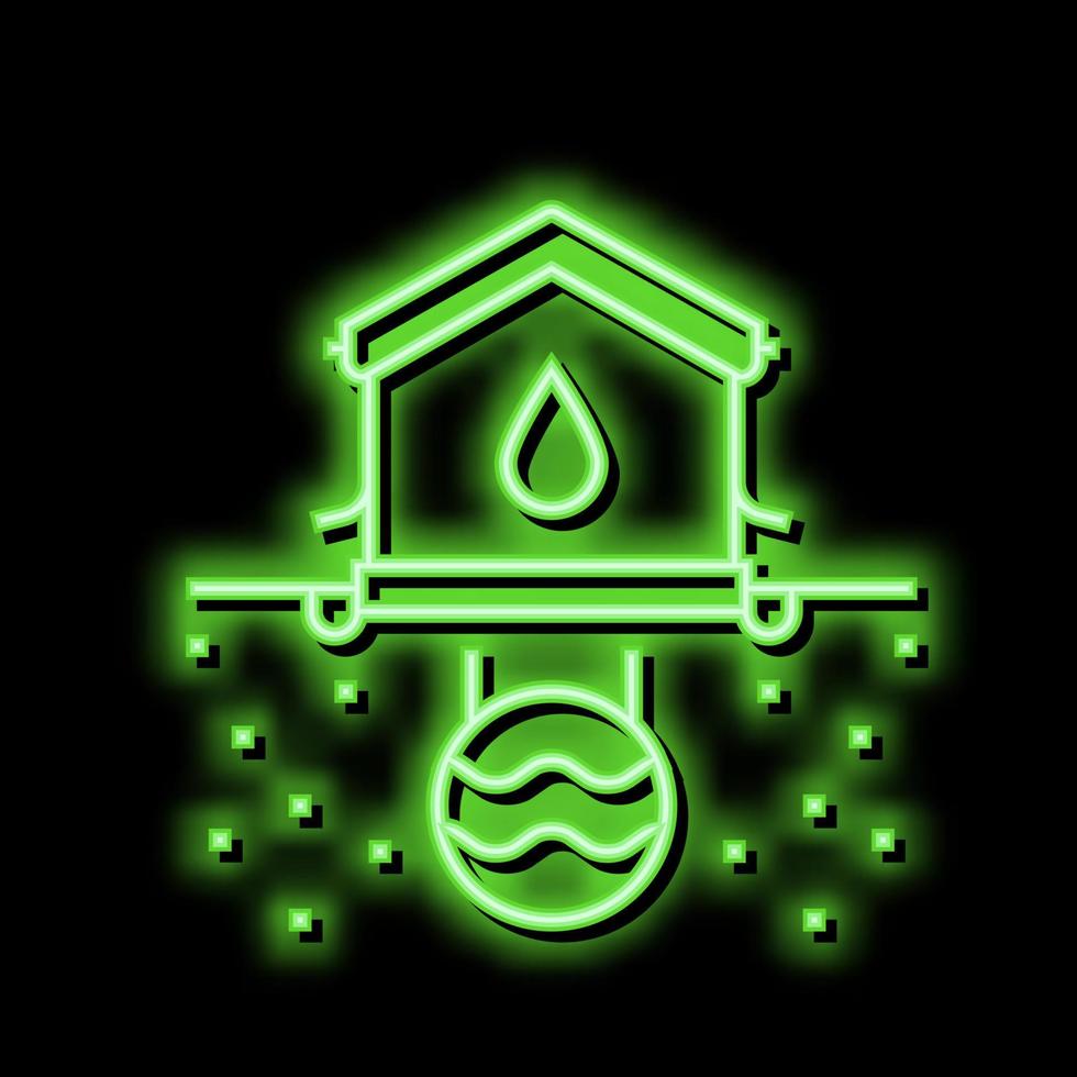 huis afvoer systeem neon gloed icoon illustratie vector