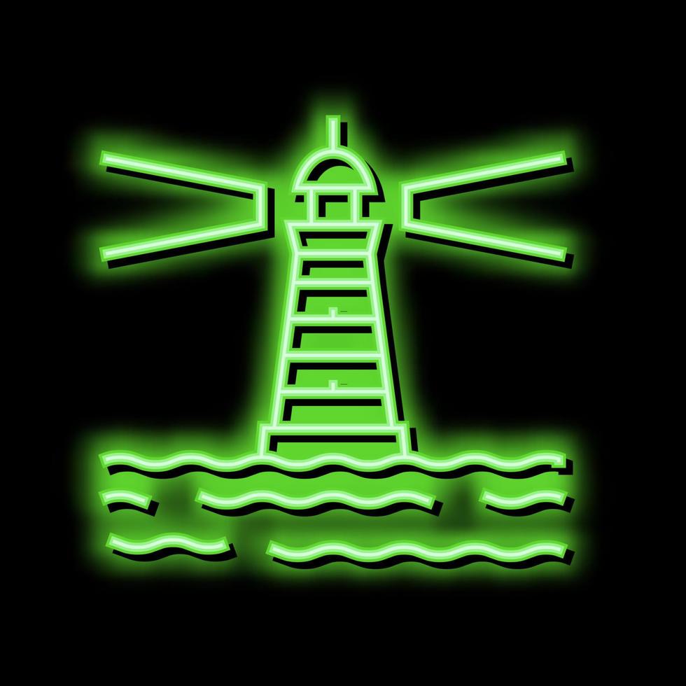 vuurtoren haven neon gloed icoon illustratie vector