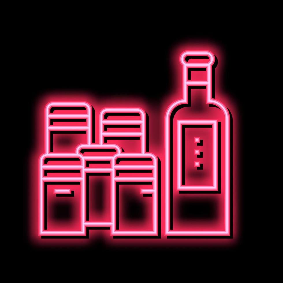 kruid containers neon gloed icoon illustratie vector