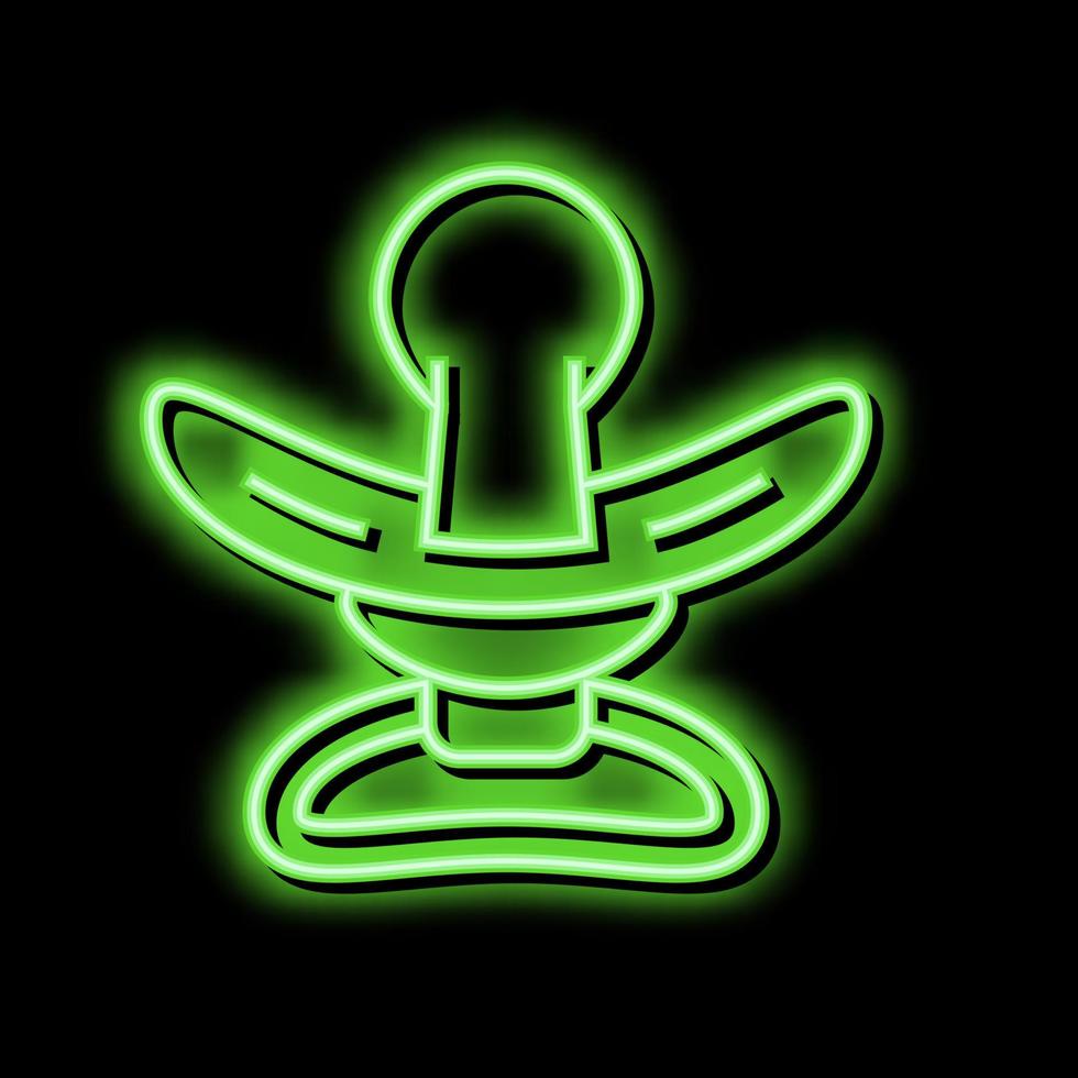tepel fopspeen baby neon gloed icoon illustratie vector