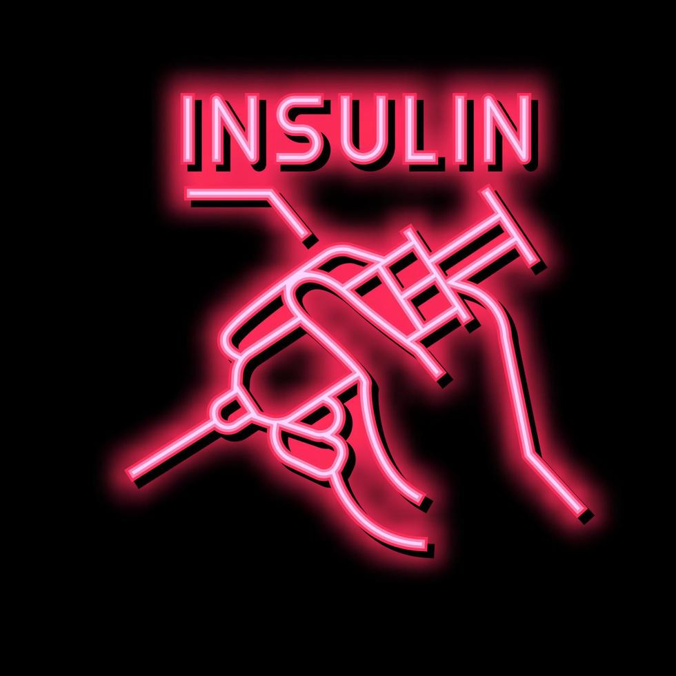 insuline injectiespuit neon gloed icoon illustratie vector