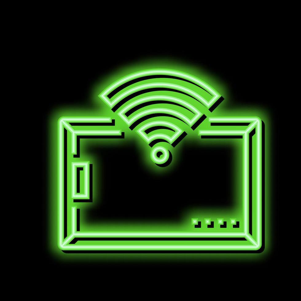kaart met rfid technologie draadloze toegang neon gloed icoon illustratie vector