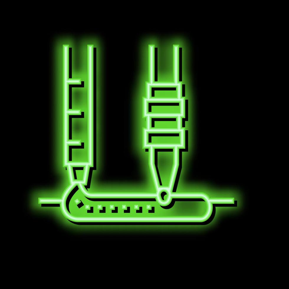 ondergedompeld boog lassen neon gloed icoon illustratie vector