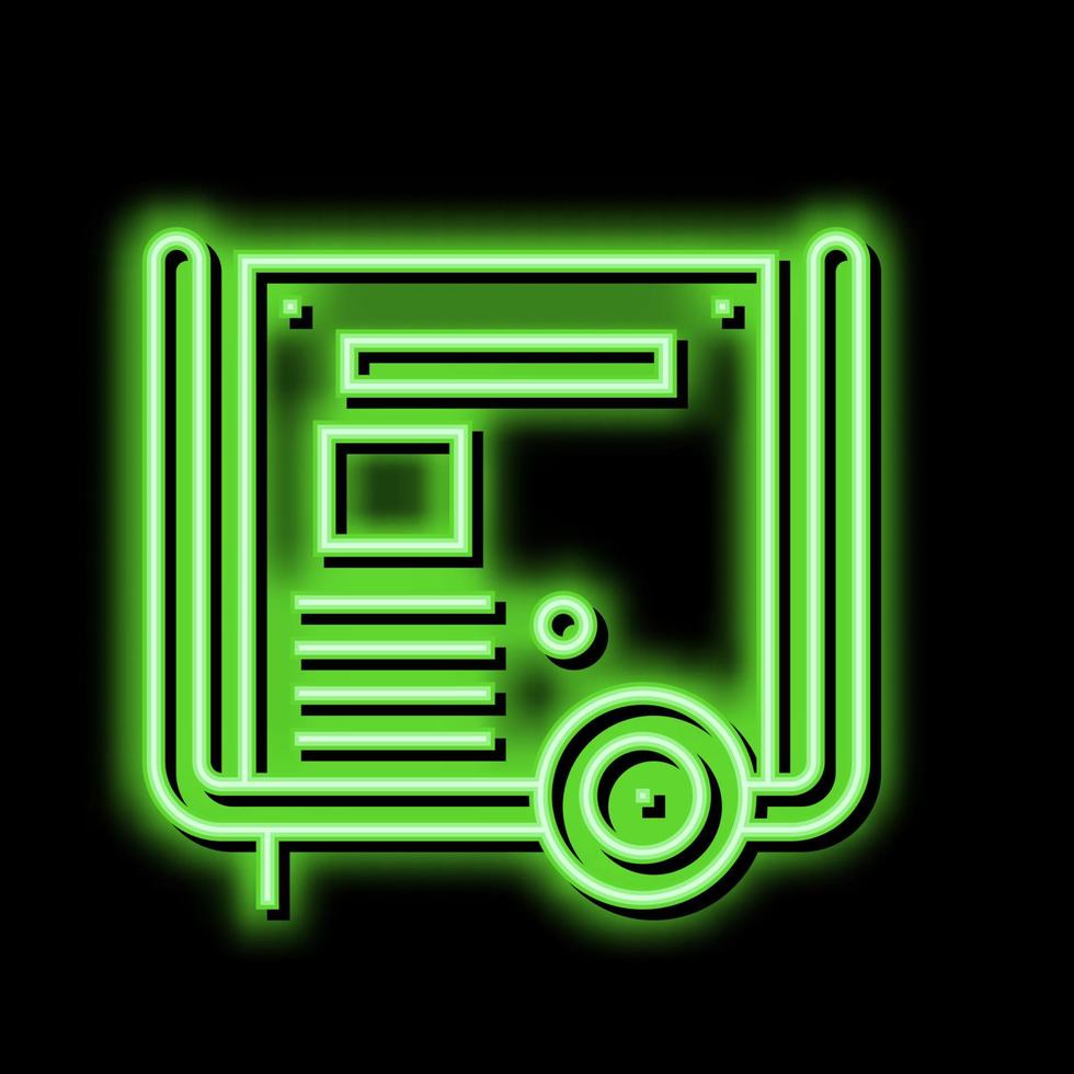 transformator elektrisch uitrusting neon gloed icoon illustratie vector