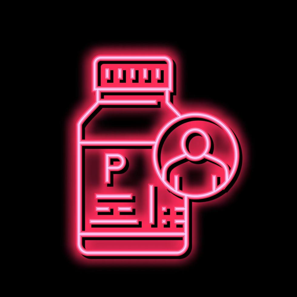 houder probiotica neon gloed icoon illustratie vector