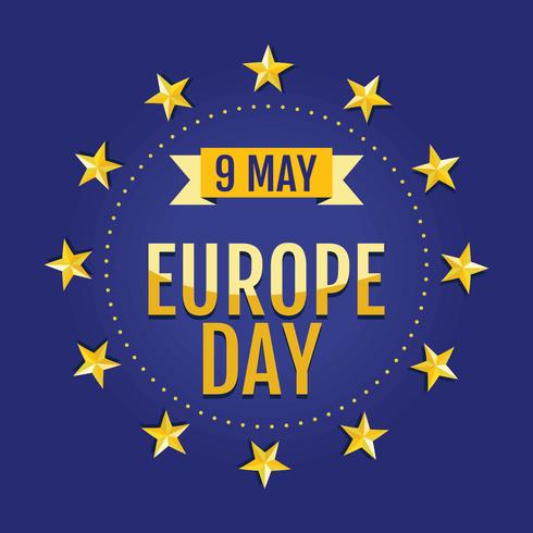 Happy Europe Day-sjabloon vector