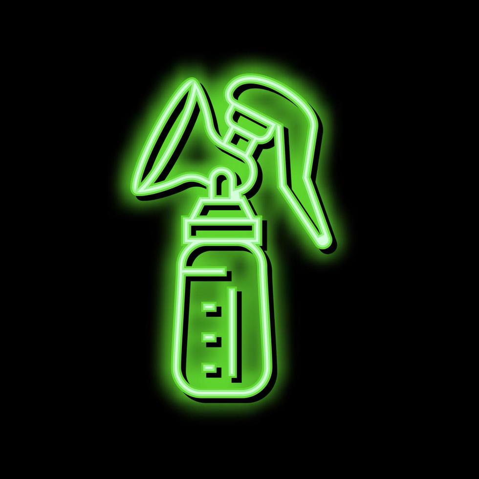 borst melk pomp neon gloed icoon illustratie vector