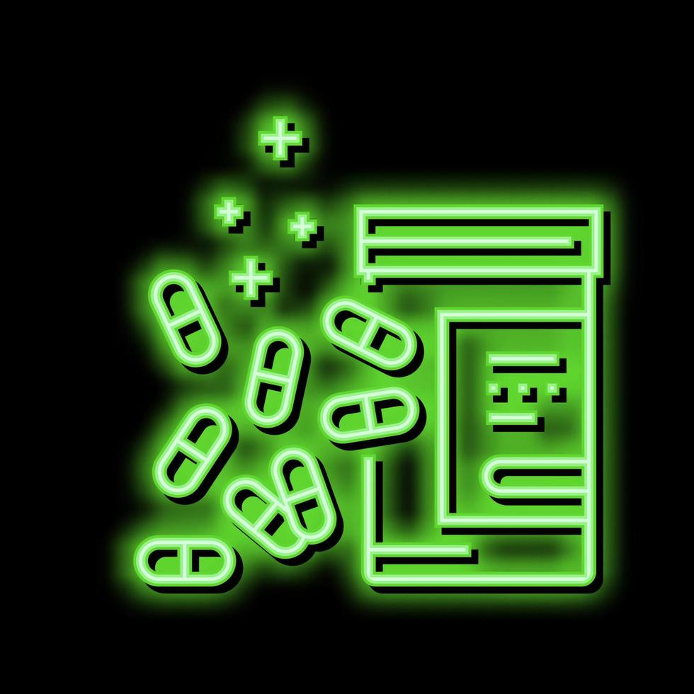 geneesmiddelen jicht behandeling neon gloed icoon illustratie vector