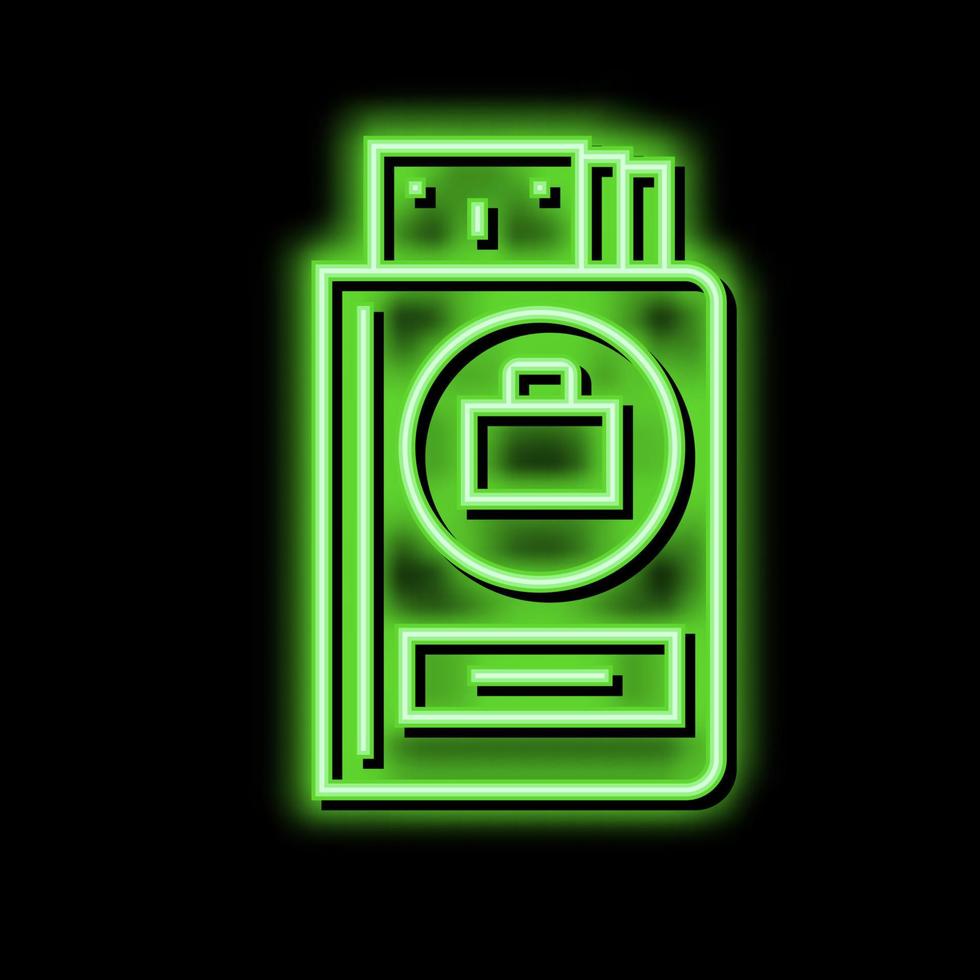 werk betalen toelage neon gloed icoon illustratie vector