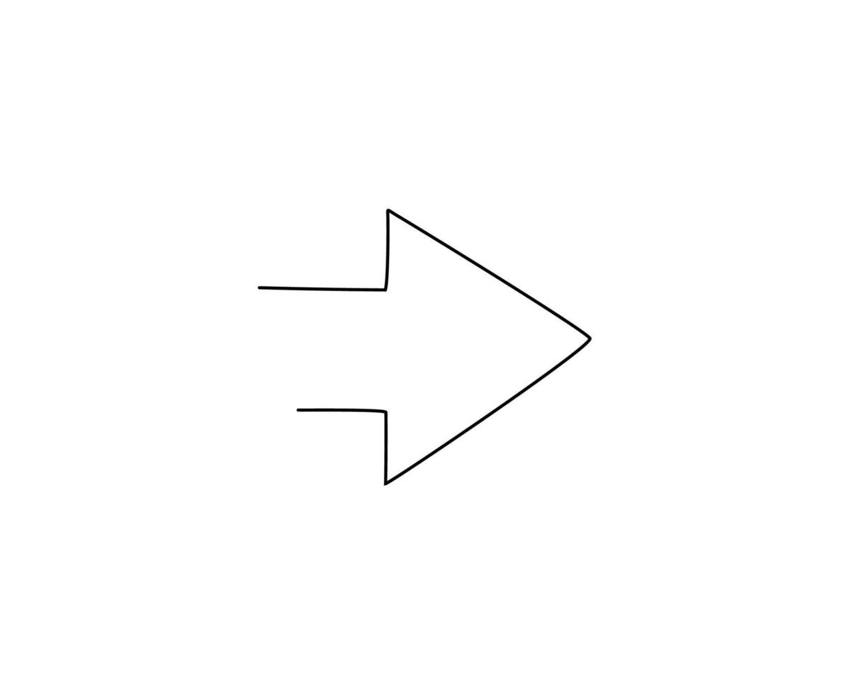 hand- tekening single een lijn van richting element Aan wit achtergrond. vector