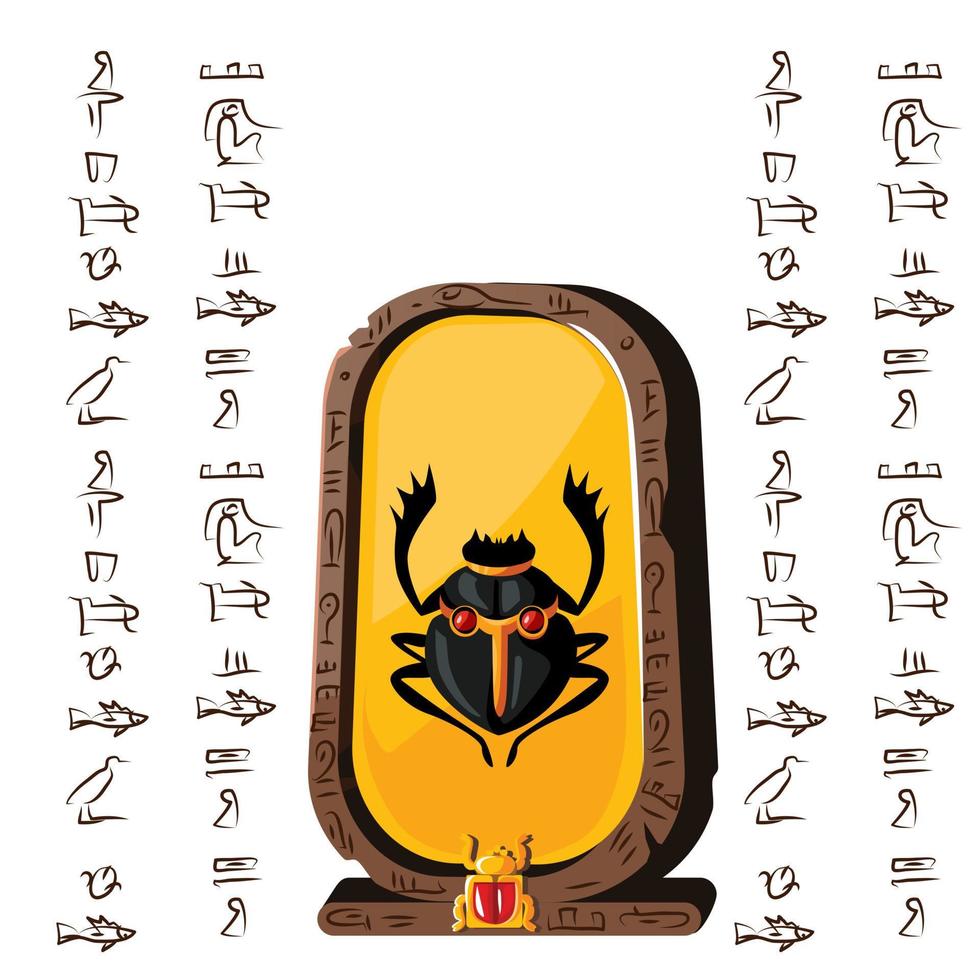 steen bord, klei tablet en Egyptische hiërogliefen vector
