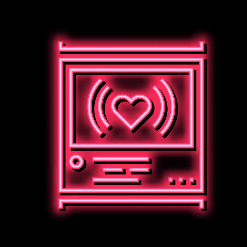 sociaal foto of video Leuk vinden neon gloed icoon illustratie vector