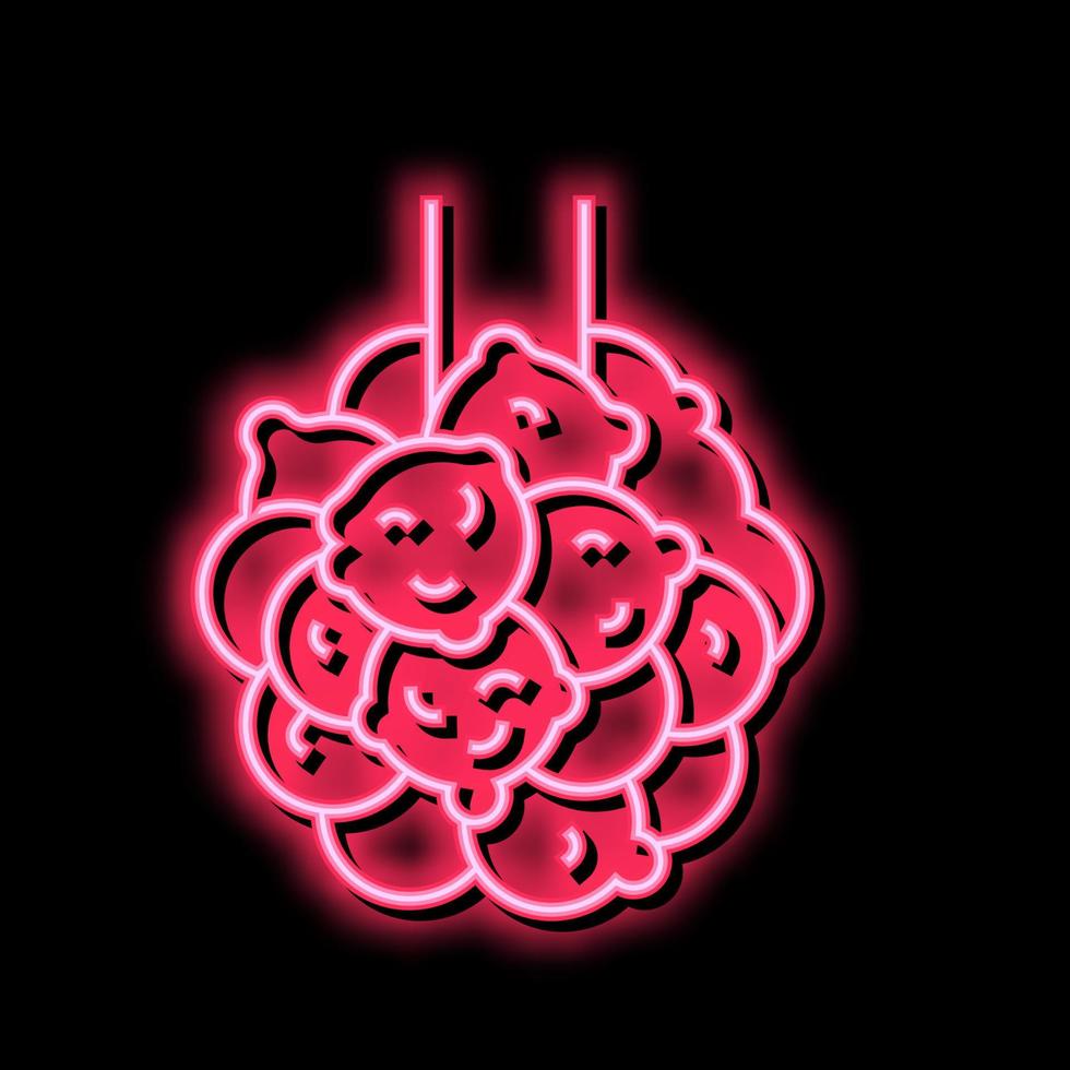 bronchiëctasie longen ziekte neon gloed icoon illustratie vector