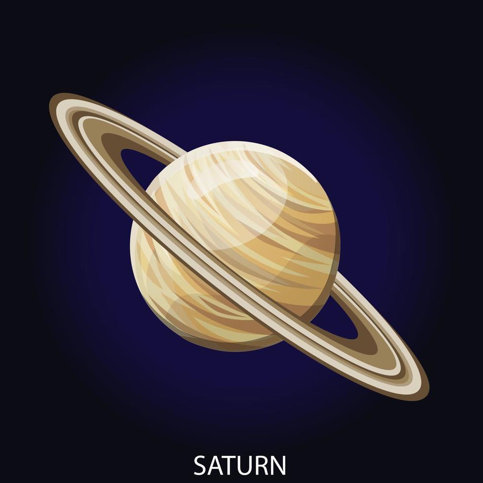 planeet Saturnus tekenfilm vector illustratie