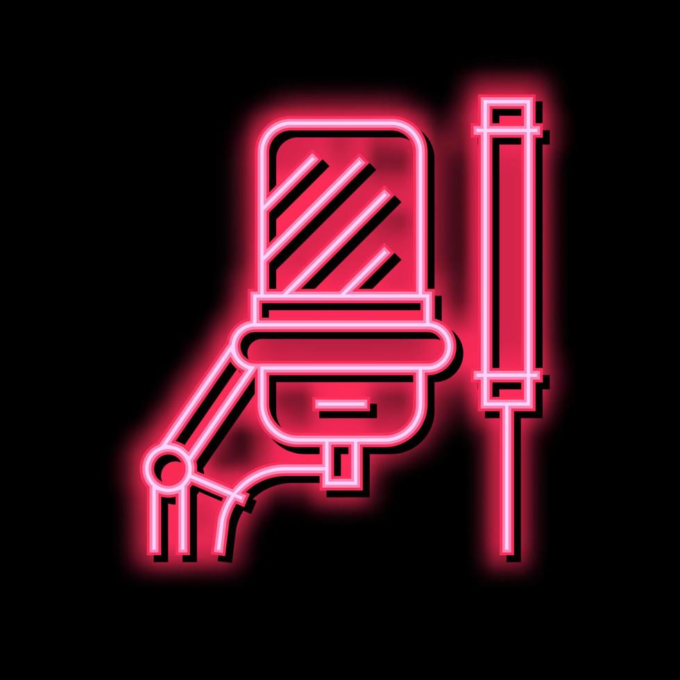 microfoon radio uitrusting neon gloed icoon illustratie vector