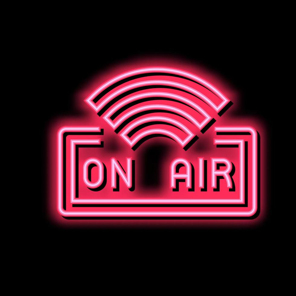 Aan lucht leven radio podcast neon gloed icoon illustratie vector