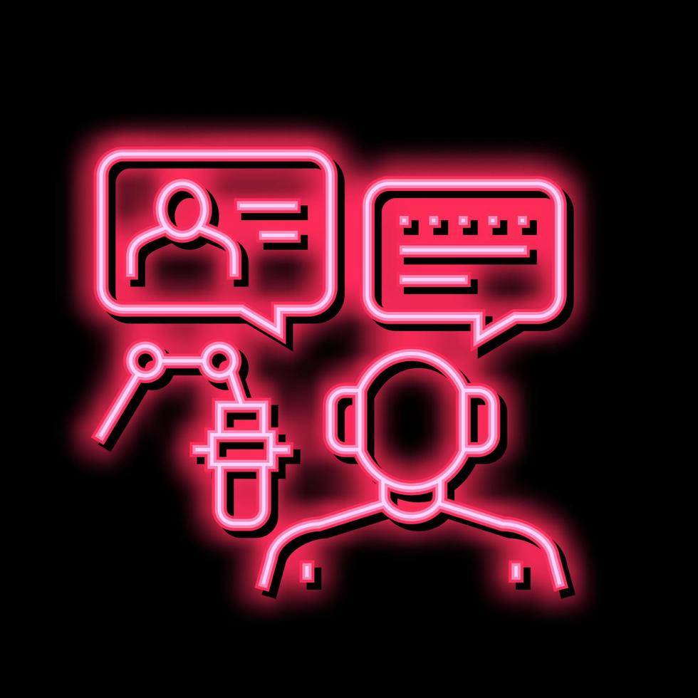 uitgenodigd gast radio neon gloed icoon illustratie vector