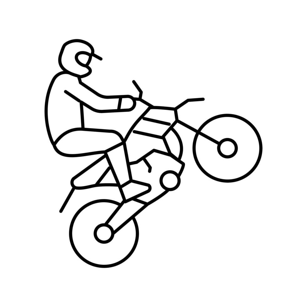 motorcross extreme sport lijn pictogram vectorillustratie vector