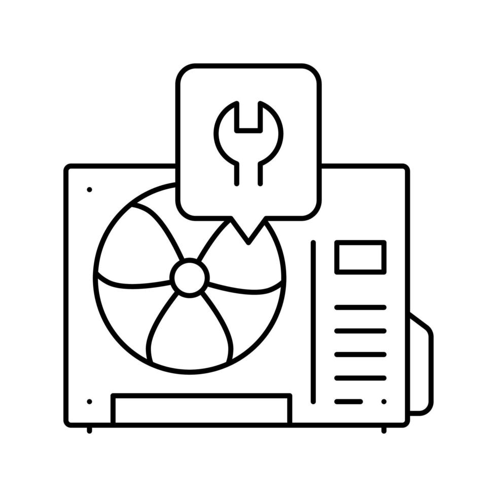 airconditioner reparatie lijn pictogram vectorillustratie vector