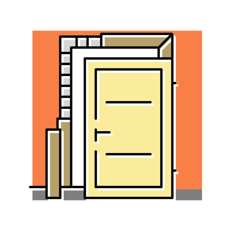 deur installatie kleur icoon vector illustratie