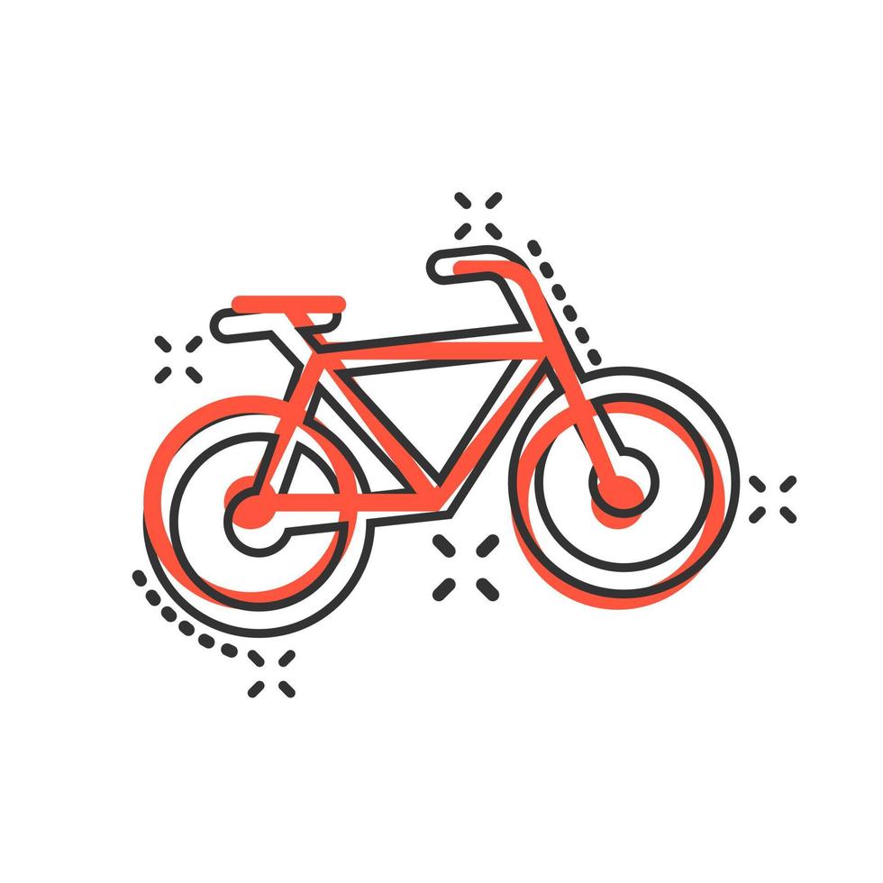 fiets teken icoon in grappig stijl. fiets vector tekenfilm illustratie Aan wit geïsoleerd achtergrond. wielersport bedrijf concept plons effect.