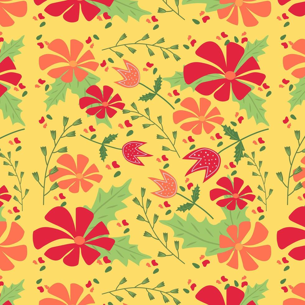 helder zomer naadloos patroon in bloemen stijl. ontwerp voor achtergronden, stoffen, dekt, verpakking. vector
