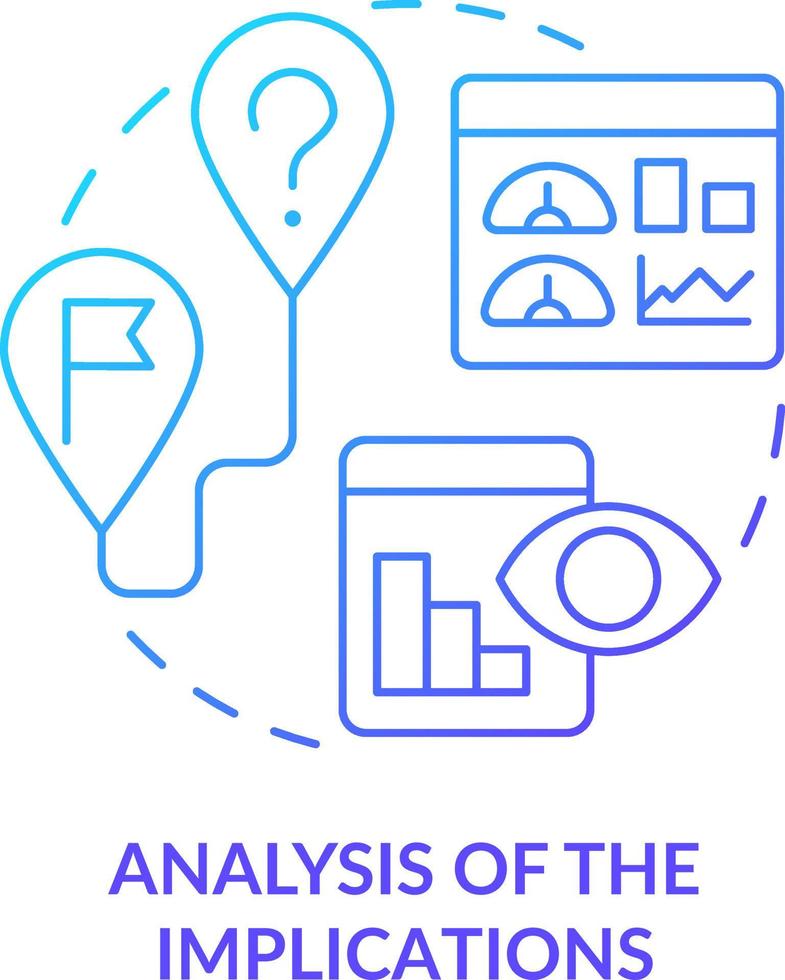 analyse van implicaties blauw helling concept icoon. voorspelling gebouw. trends beheer omvatten abstract idee dun lijn illustratie. geïsoleerd schets tekening vector