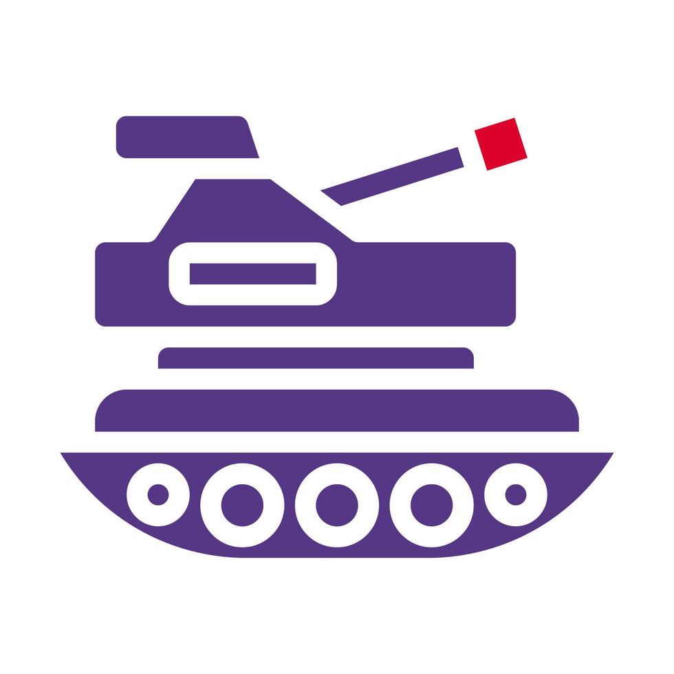 tank icoon solide rood Purper stijl leger illustratie vector leger element en symbool perfect.