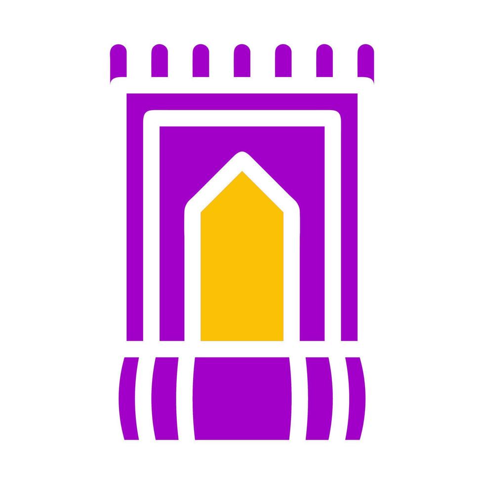 tapijt icoon solide Purper geel stijl Ramadan illustratie vector element en symbool perfect.