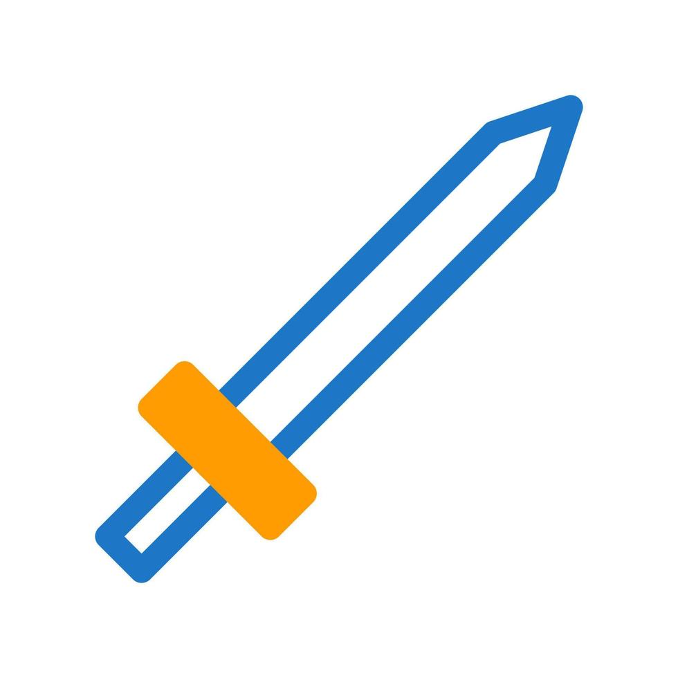 zwaard icoon duotoon blauw oranje stijl leger illustratie vector leger element en symbool perfect.
