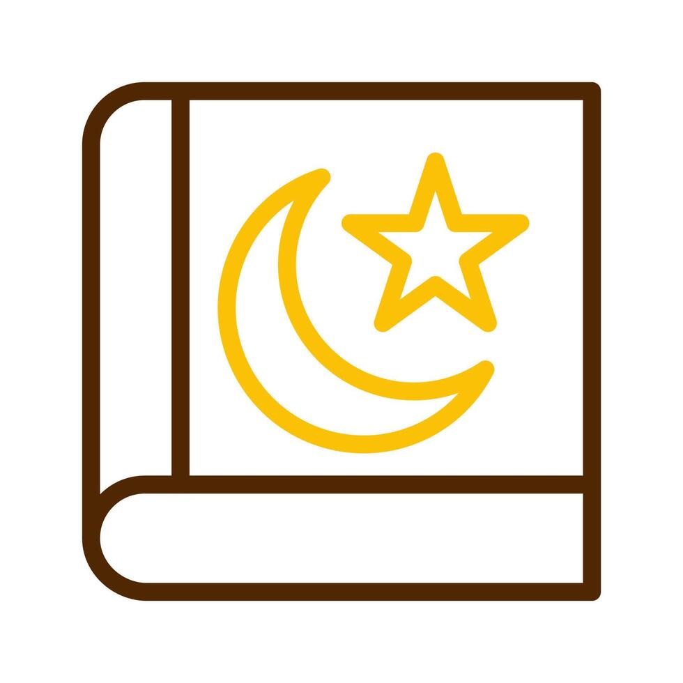 koran icoon duokleur bruin geel stijl Ramadan illustratie vector element en symbool perfect.