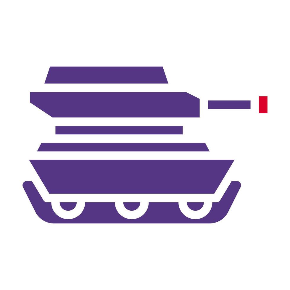 tank icoon solide rood Purper stijl leger illustratie vector leger element en symbool perfect.