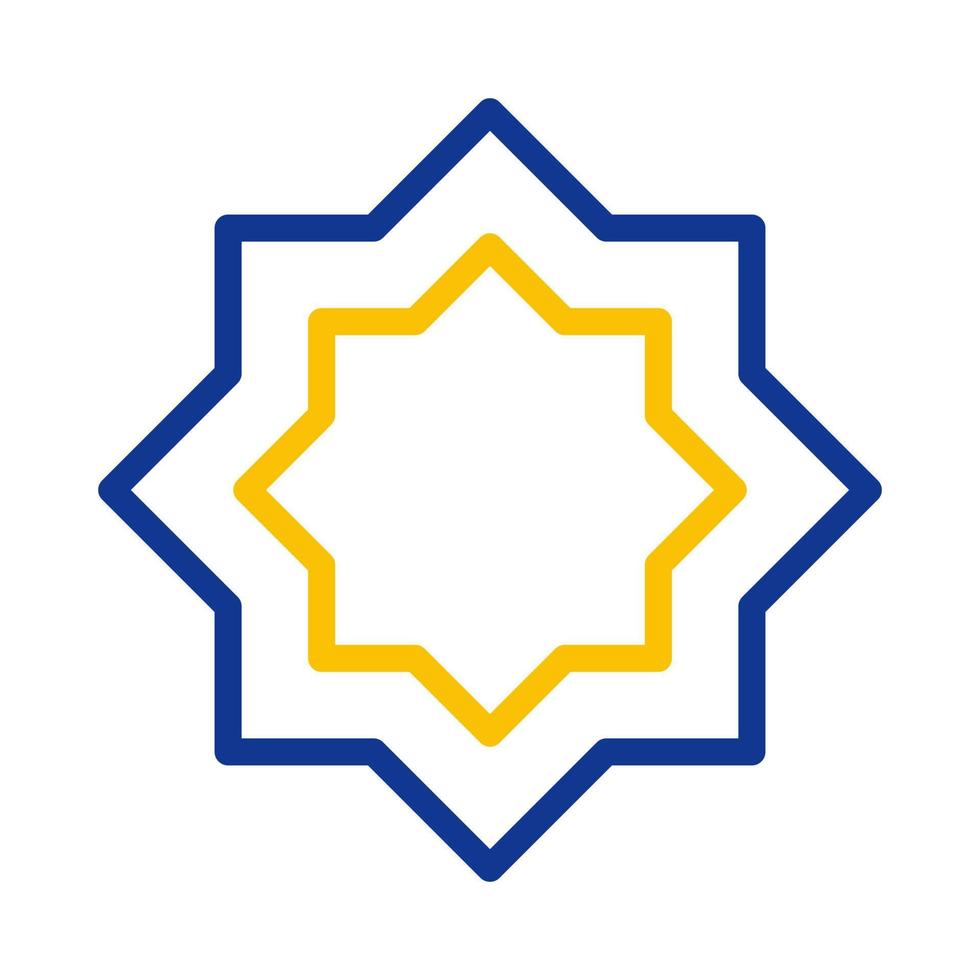 decoratie icoon duokleur blauw geel stijl Ramadan illustratie vector element en symbool perfect.