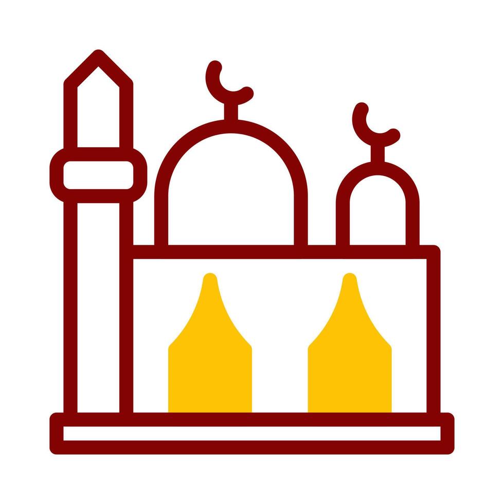 moskee icoon duotoon rood geel stijl Ramadan illustratie vector element en symbool perfect.