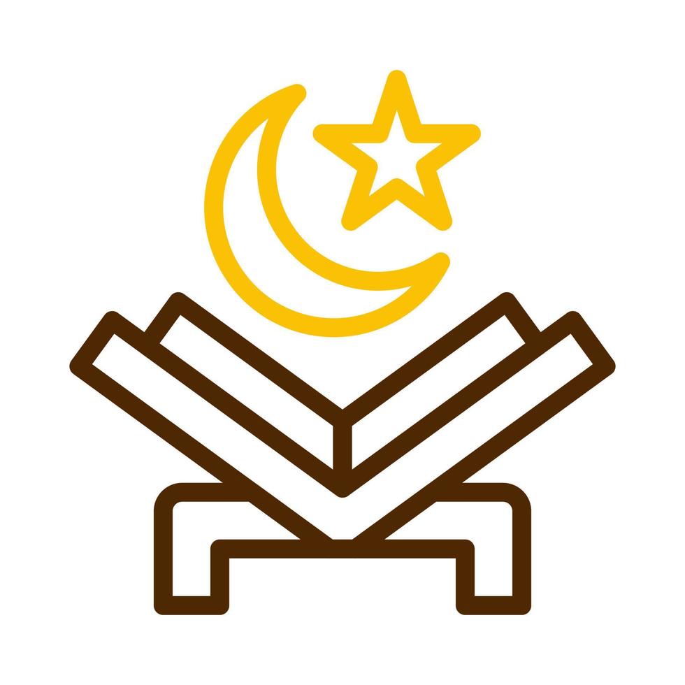 koran icoon duokleur bruin geel stijl Ramadan illustratie vector element en symbool perfect.
