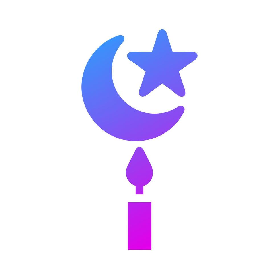 kaars icoon solide helling Purper stijl Ramadan illustratie vector element en symbool perfect.