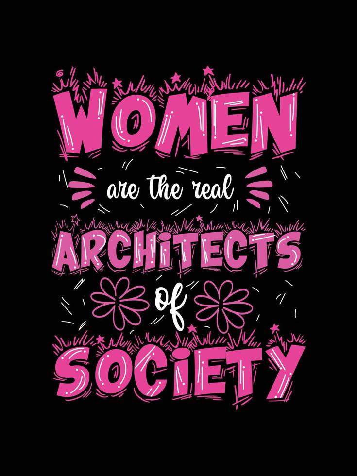 Internationale vrouwen stickers belettering typografie t-shirt ontwerp vector