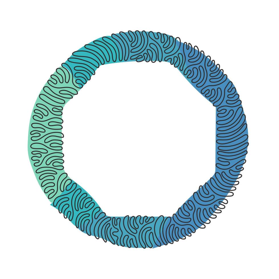 continu één lijntekening handgetekende achthoek, leeg tekenframe geïsoleerd, zwarte krabbellijnen, enkele achthoek. swirl curl cirkel achtergrondstijl. enkele lijn tekenen ontwerp vectorillustratie vector