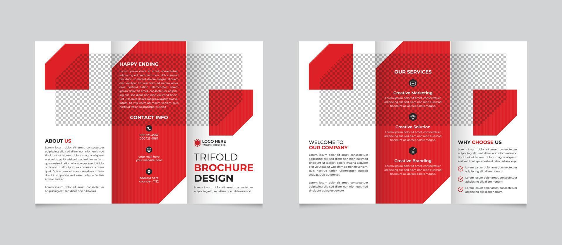 creatief modern zakelijke drievoud brochure sjabloon ontwerp vrij vector