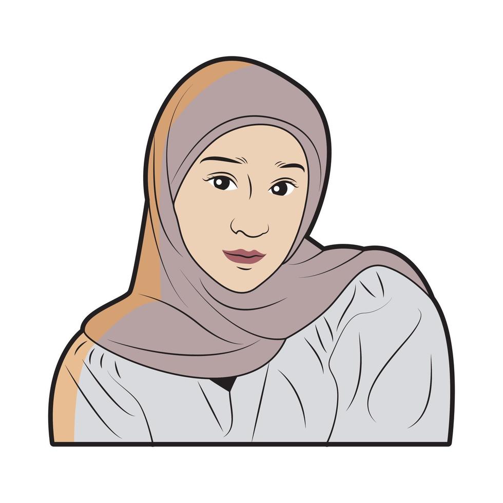 mooi hijab vrouw, met een schattig uitdrukking vector