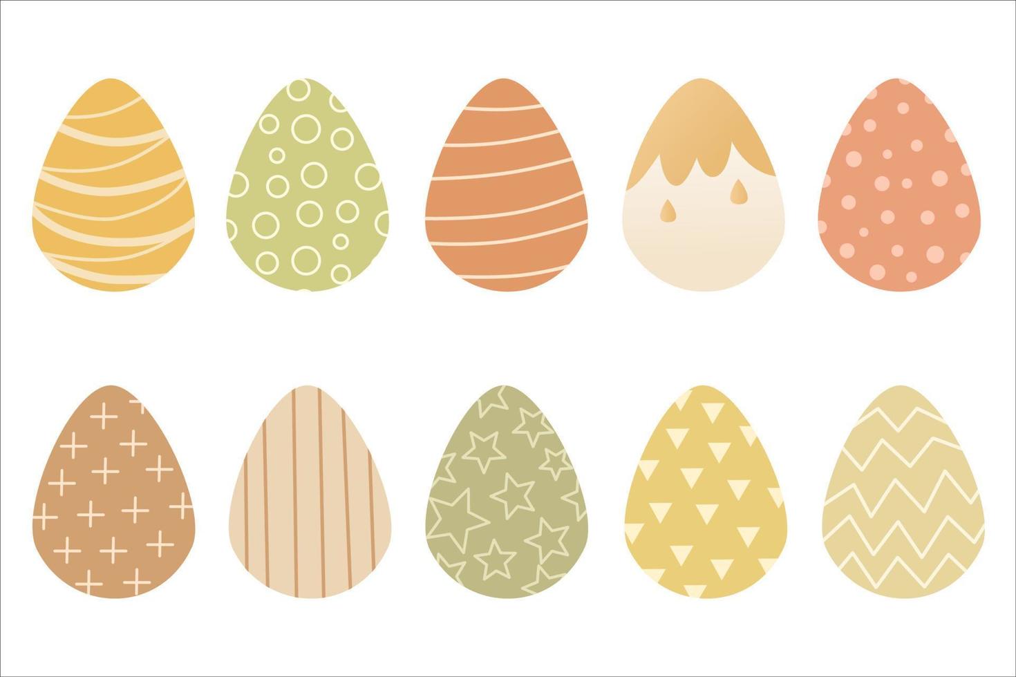 reeks illustraties van Pasen eieren in kinderen illustratie stijl. geschikt voor Pasen feesten, ansichtkaarten, ontwerp, kinderen boeken. kleurrijk versierd Pasen eieren. vector en geïsoleerd afbeelding.