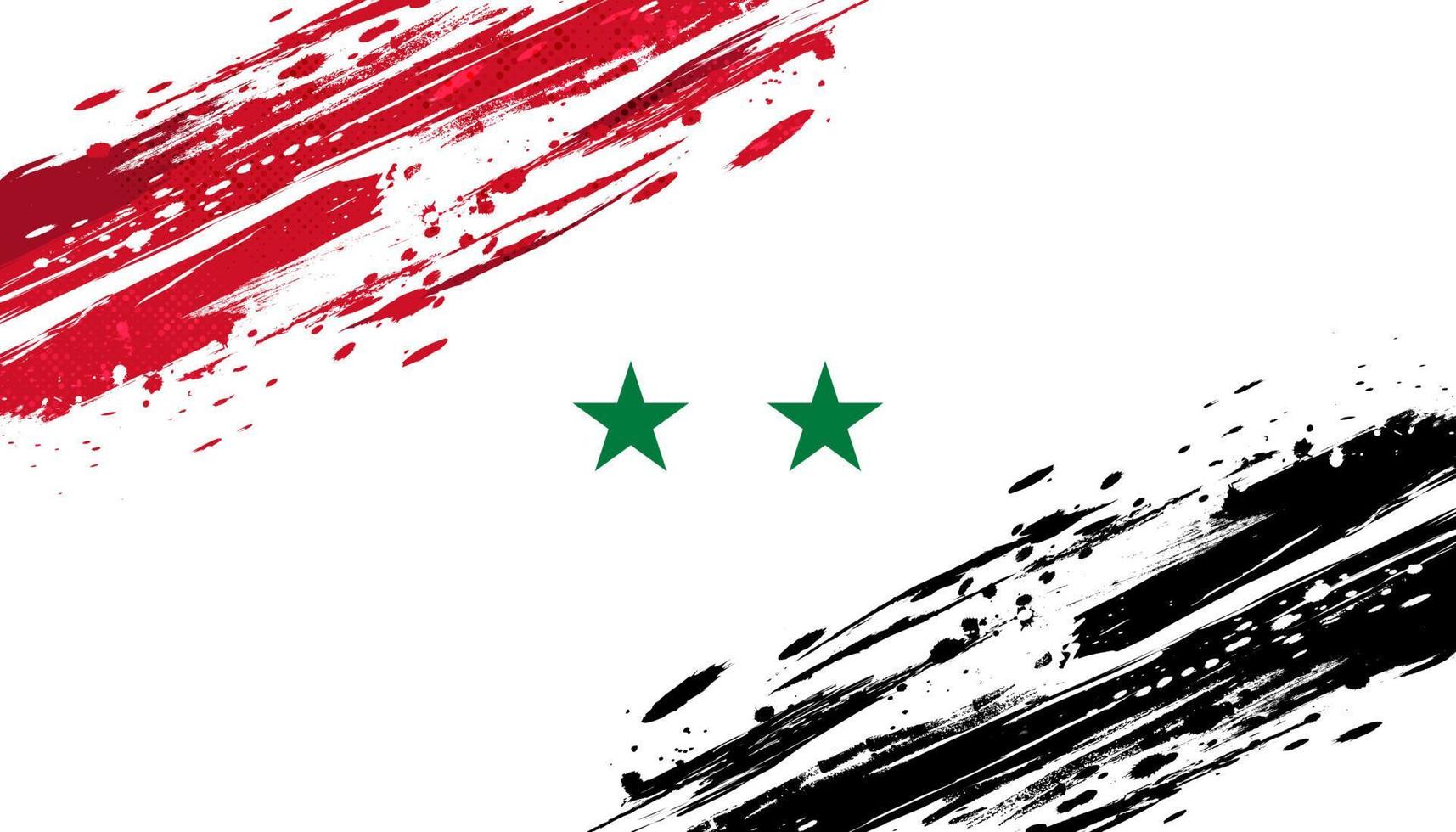 Syrië vlag met borstel effect vector